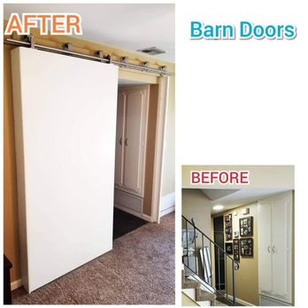 Cajon Construction - Barn door installation to create a bedroom. - General Contractors Near Me - Redlands, California