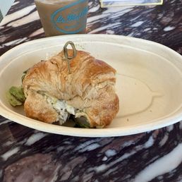 Croissant with crab salad. Croissant with crab salad.