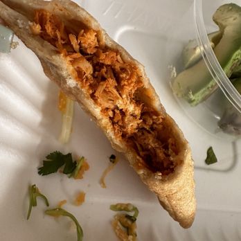 Mexico Lindo - Dry chicken empanada with the cilantro I picked off tacos that wasn't supposed to be there - Mexican Near Me - Brick, New Jersey
