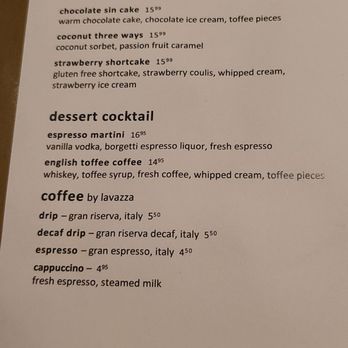 Gordon Ramsay Hell's Kitchen - Dessert menu - New American Near Me - Atlantic City, New Jersey