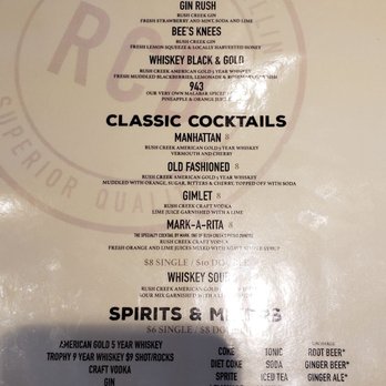 Rush Creek Distilling - Menu - Bars Near Me - Harvard, Illinois Rush Creek Distilling - Menu - Bars Near Me - Harvard, Illinois