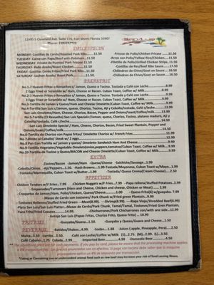 Menu photo 1 San Luis Cuban Cafe Fort Myers, FL Menu photo 1 San Luis Cuban Cafe Fort Myers, FL