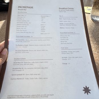 Promenade Restaurant - Drink Menu (April 2025) - Restaurants Near Me - Coogee, NSW