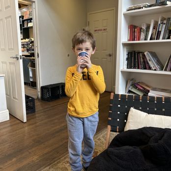 Carnegie Coffee - Draven enjoying the best hot chocolate in the world. - Coffee & Tea Near Me - Carnegie, Pennsylvania