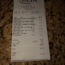 This is how much I spent in there horrible place. This is how much I spent in there horrible place.