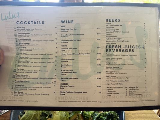 Menu photo 2 Lulu's Cafe & Cocktails Delray Beach, FL Menu photo 2 Lulu's Cafe & Cocktails Delray Beach, FL