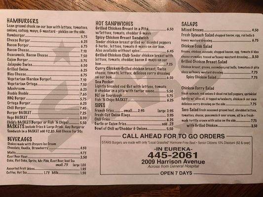 Menu photo 2 Eureka Stars Hamburgers Eureka, CA