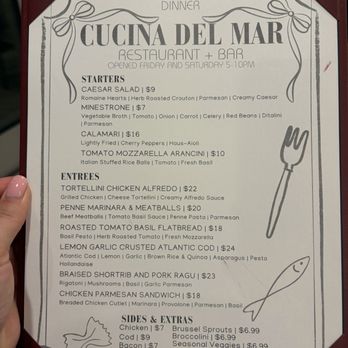 Cucina Del Mar - Menu - Italian Near Me - Atlantic City, New Jersey