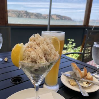 Sailor Jack's - Crab cocktail (sauce on the side) and Reptilian Shadow Government... view from "on the water" seating - Seafood Near Me - Benicia, California