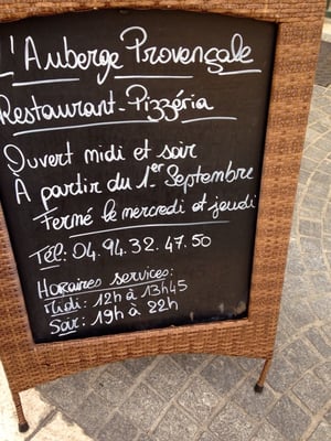 Menu photo 1 Auberge Provençale BANDOL, 83 Menu photo 1 Auberge Provençale BANDOL, 83