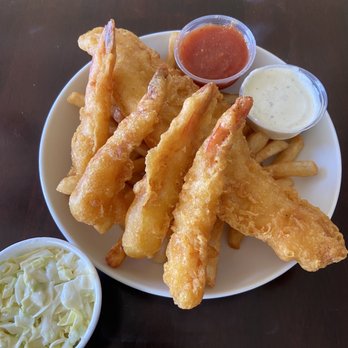 Chef John's Fish & Chips - Fish and shrimp with a side of coleslaw. Delicious! - Fish & Chips Near Me - Lemon Grove, California Chef John's Fish & Chips - Fish and shrimp with a side of coleslaw. Delicious! - Fish & Chips Near Me - Lemon Grove, California