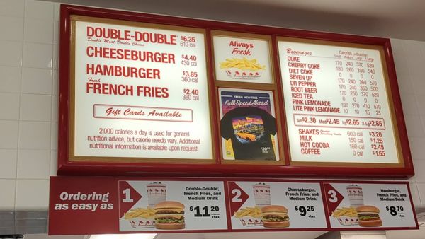 Menu photo 2 In-N-Out Burger Sacramento, CA Menu photo 2 In-N-Out Burger Sacramento, CA