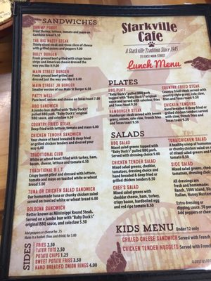 Menu photo 6 Starkville Cafe Starkville, MS