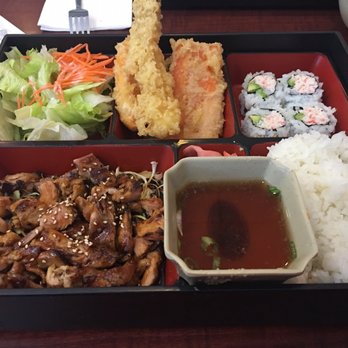 Sushi Cuisine - #8 Shrimp Tempura Bento Lunch Box with Salad, Sushi Rolls, and Chicken Teriyaki. - Sushi Bars Near Me - Turlock, California Sushi Cuisine - #8 Shrimp Tempura Bento Lunch Box with Salad, Sushi Rolls, and Chicken Teriyaki. - Sushi Bars Near Me - Turlock, California