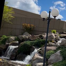 High Peaks Resort - Waterfalls outside the main entrance