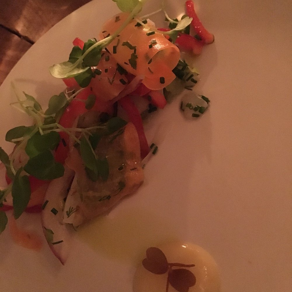 20 A - Seafood ceviche with lemon curd sauce - French Near Me - Copenhagen, 84 20 A - Seafood ceviche with lemon curd sauce - French Near Me - Copenhagen, 84