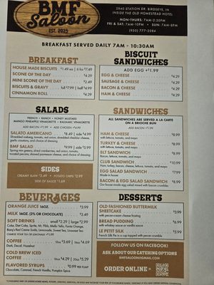 Menu photo 1 BMF Saloon Birdseye, IN Menu photo 1 BMF Saloon Birdseye, IN