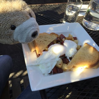 900 Grayson - Yum! The "Tom Boy" corn beef hash, poached eggs, acme bread toast, and potatoes. Beary good! - Breakfast & Brunch Near Me - Berkeley, California
