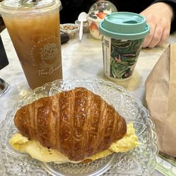 Signature Breakfast Sandwich and Iced Latte Signature Breakfast Sandwich and Iced Latte
