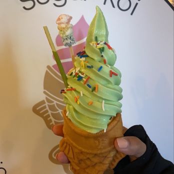 Sugar Koi - Vanilla green tea soft serve fishcone - Ice Cream & Frozen Yogurt Near Me - Cary, North Carolina Sugar Koi - Vanilla green tea soft serve fishcone - Ice Cream & Frozen Yogurt Near Me - Cary, North Carolina