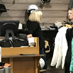 Mammoth Sports at Main Lodge - I went to buy a hat and this lady with the short hair was extremely rude to me. She threw my card back at me, then threw my receipt at me.