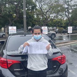 Karin's Driving School - Congratulations to William for passing his driving test with only 4 mistakes at Culver City DMV.
