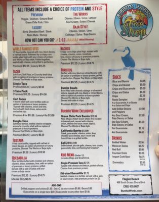 Menu photo 1 A1A Burrito Works Flagler Beach, FL Menu photo 1 A1A Burrito Works Flagler Beach, FL
