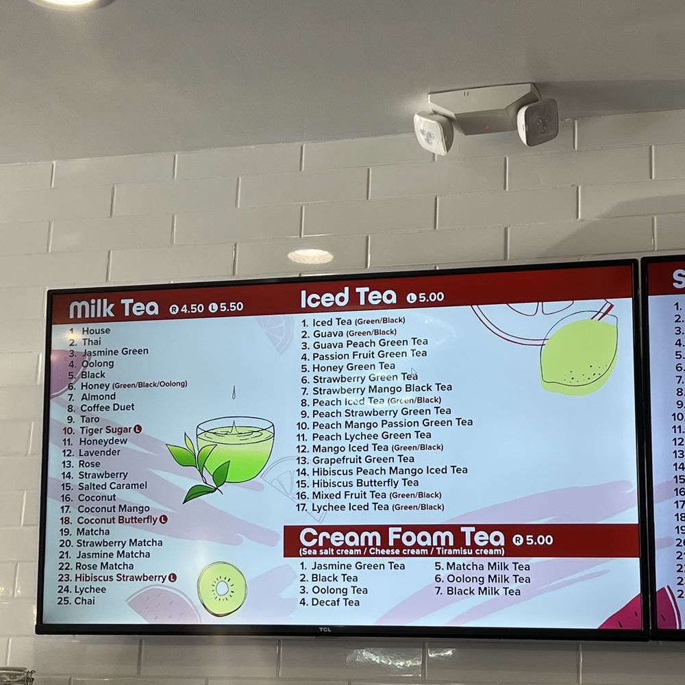 Menu #1 (milk tea, iced tea, cream foam tea) Menu #1 (milk tea, iced tea, cream foam tea)