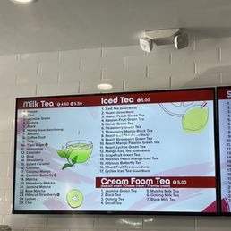 Menu #1 (milk tea, iced tea, cream foam tea)