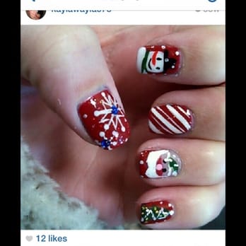 Sky Nail - Winter holidays nails. Done by Nancy. I loved these designs. - Nail Salons Near Me - Alta Loma, California