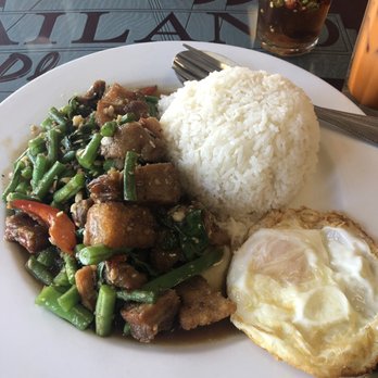 E - Sea Fresh Restaurant - Crispy Pork with String Beans and an egg ($1.50 extra) - MUST ORDER - Seafood Near Me - Los Angeles, California