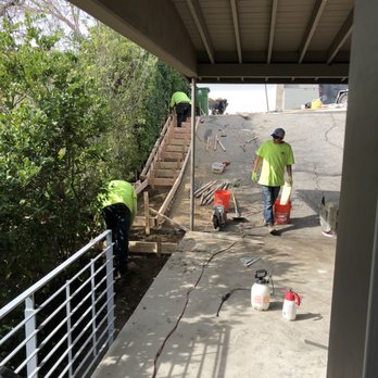 Jaime's Custom Concrete - Jaime's team building the frame with wood they cut onsite. - Masonry/Concrete Near Me - Sylmar, California