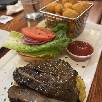 Acey Ducey's - Burger with mushroom and Tater Tots - Pubs Near Me - Forest Hills, New York