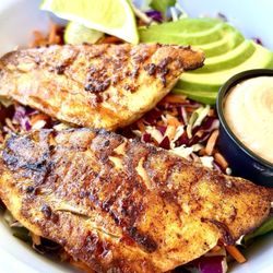 House Of JuJu - By The Bay - Snapper bowl with greens and slaw