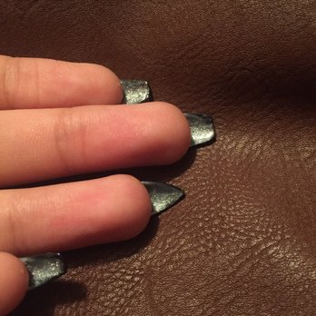 Lv Nails Spa - She even added a touch of silver in the back! - Massage Near Me - Houston, Texas