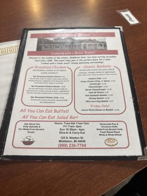 Menu photo 2 Middleton Diner Middleton, MI