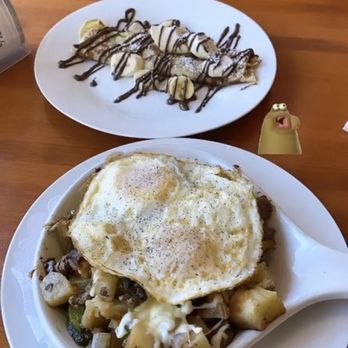 Eggsperience Cafe - Steak Skillet and Banana Nutella *Nutella Banana Crepes - Breakfast & Brunch Near Me - Chicago, Illinois Eggsperience Cafe - Steak Skillet and Banana Nutella *Nutella Banana Crepes - Breakfast & Brunch Near Me - Chicago, Illinois