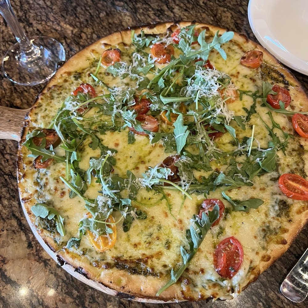 Gluten-free flatbread pizza that I highly recommend