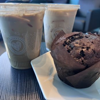 Just Love Coffee Cafe - Georgetown - White Chocolate Tiramisu, the Lumberjack, and muffin - Coffee & Tea Near Me - Georgetown, Texas