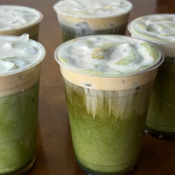 Fireproof Coffee - Matcha from Mars W/ Cookie Butter Foam Espresso shot and Breve - Coffee & Tea Near Me - Redlands, California