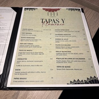 Kuba Cabana - Tapas Y Flamenco Menu - Cuban Near Me - Doral, Florida
