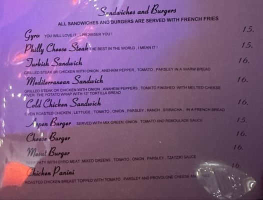 Menu photo 1 Aspen Lodge Bar & Grill Westminster, CO Menu photo 1 Aspen Lodge Bar & Grill Westminster, CO