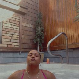 Relaxing in the hot tub, weather was cold but I was warm! Relaxing in the hot tub, weather was cold but I was warm!