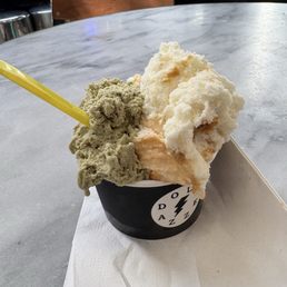 Pistachio and coconut with dulce de leche Pistachio and coconut with dulce de leche