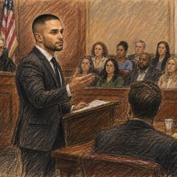MJP Injury Law, Michael James Prisco, Esq - Michael James Prisco, Courtroom Sketch