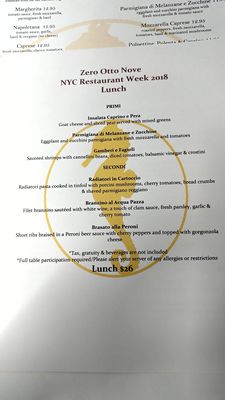 Menu photo 4 Zero Otto Nove New York, NY Menu photo 4 Zero Otto Nove New York, NY