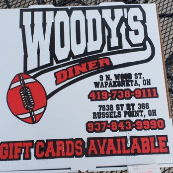 Al’s Woody's - a sign for a gift card available - Diners Near Me - Wapakoneta, Ohio Al’s Woody's - a sign for a gift card available - Diners Near Me - Wapakoneta, Ohio