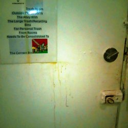 Urbanests - The door in a kitchen to the garbage room. Use gloves and a mask if you want to dispose your trash.