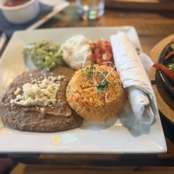 Casa Kahlo - Rice beans and topping for chicken fajitas. This all comes with the chicken fajitas. All were delicious