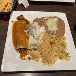 Enchiladas with Rice and Beans